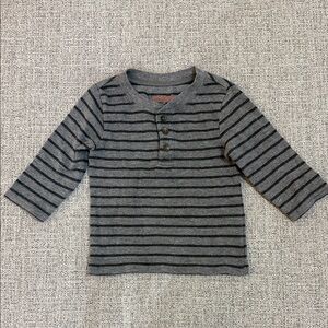 Cat & Jack Gray Striped Long Sleeve Tee